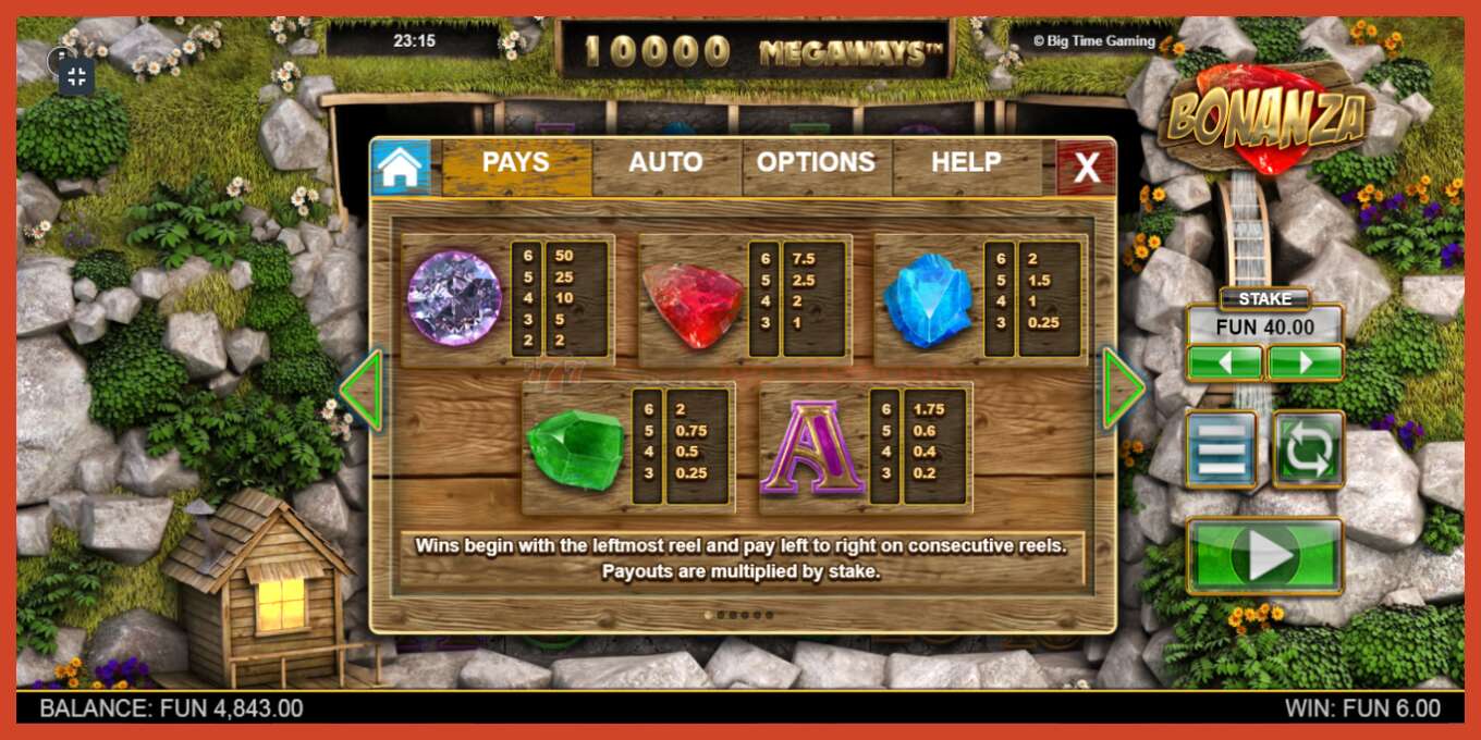 Slot screenshot: Bonanza no deposit, number - 4