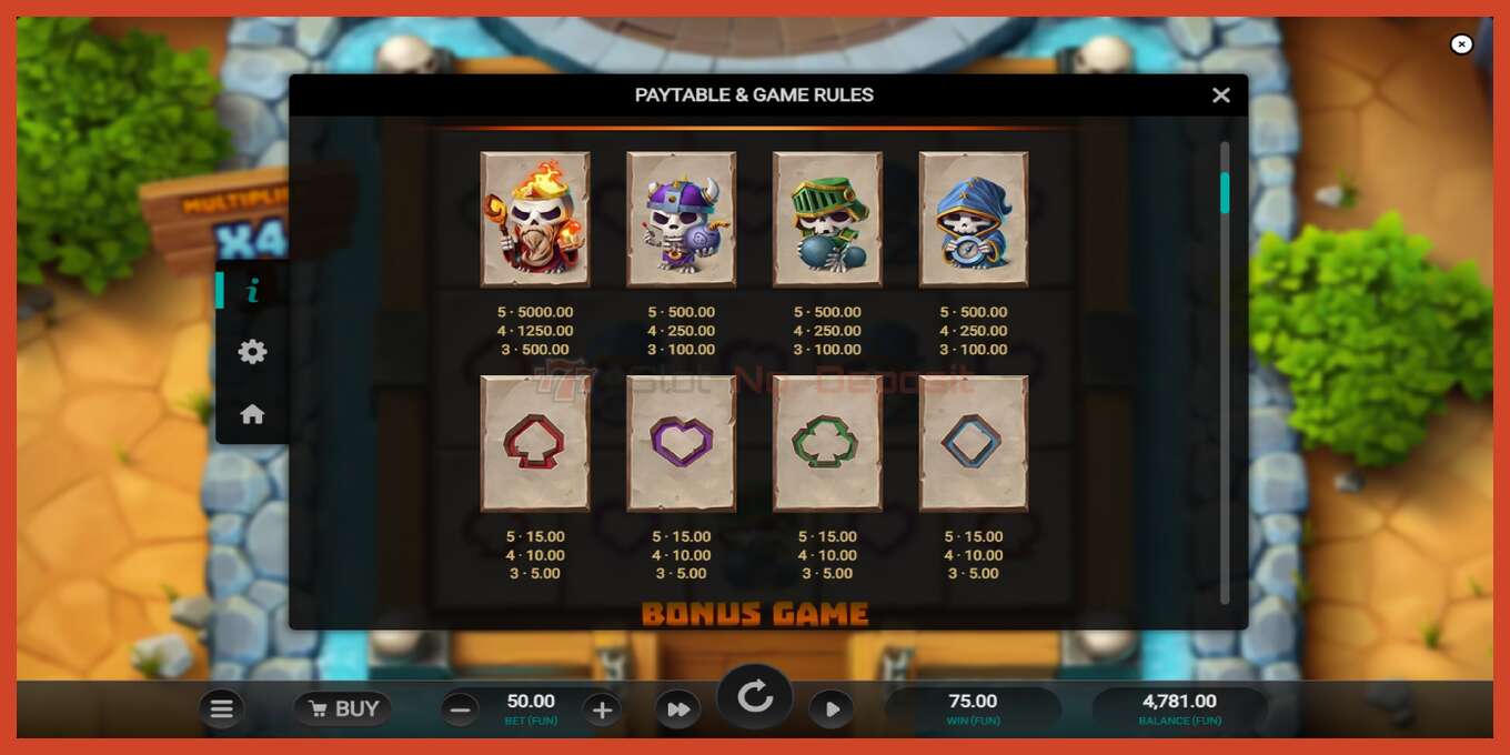 Slot screenshot: Bone Raiders no deposit, number - 5