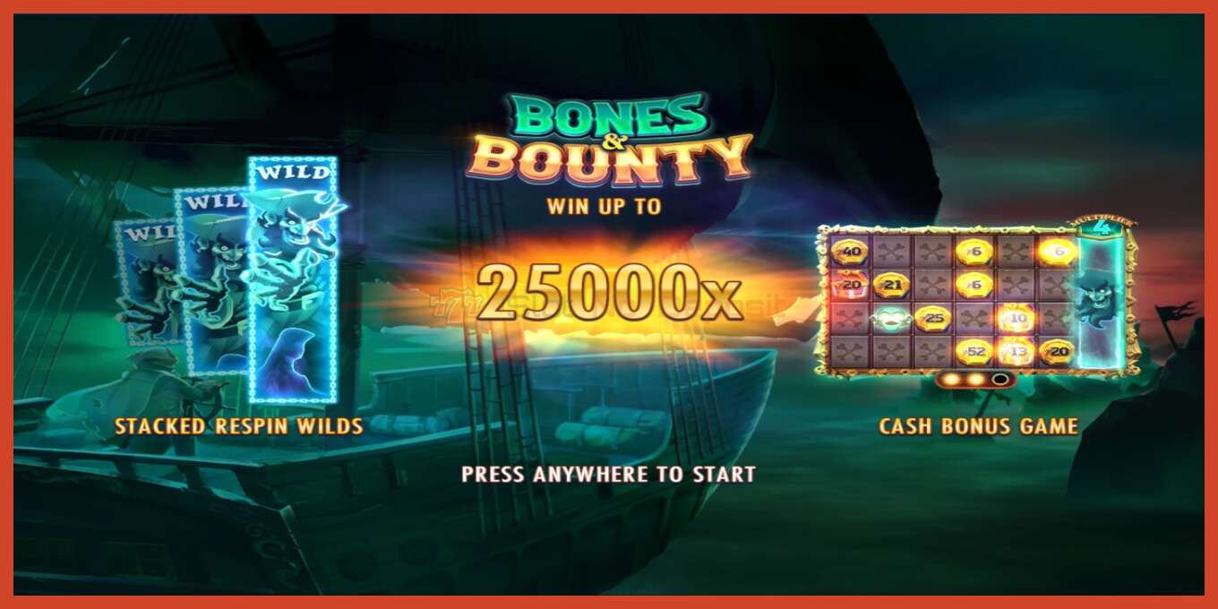 Slot screenshot: Bones & Bounty no deposit, number - 1