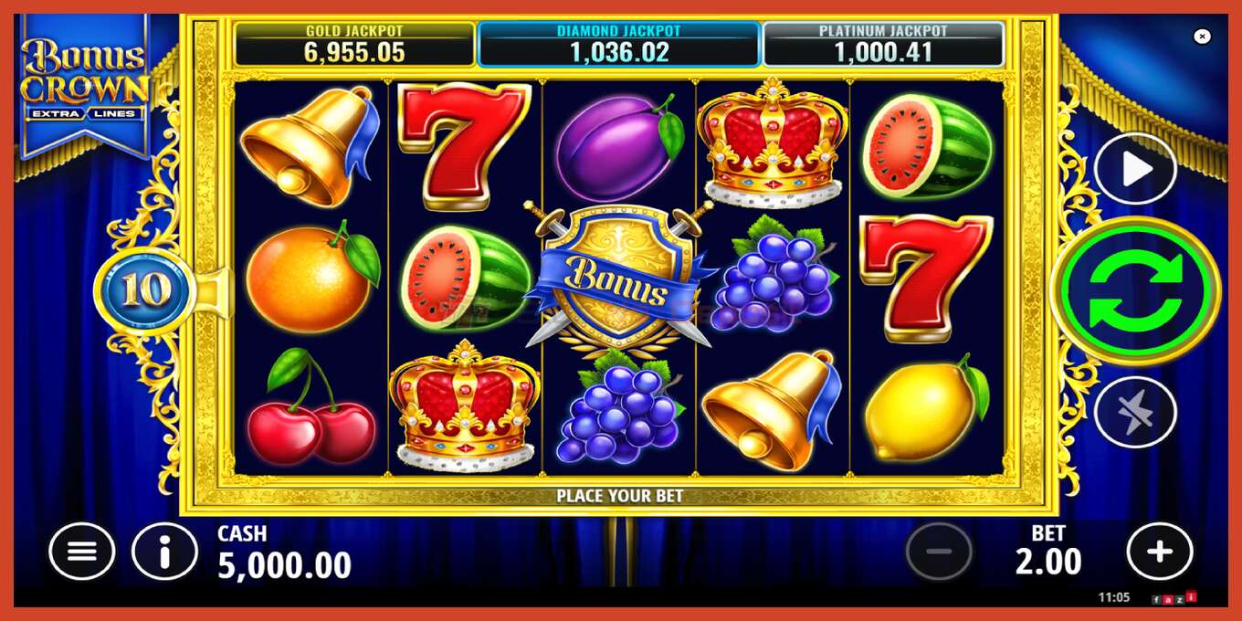 Slot skærmbillede: Bonus Crown intet depositum, antal - 2