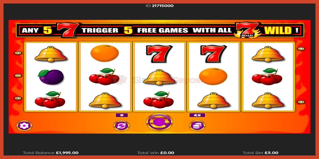 Slot screenshot: Bonus Sevens Wild no deposit, number - 1