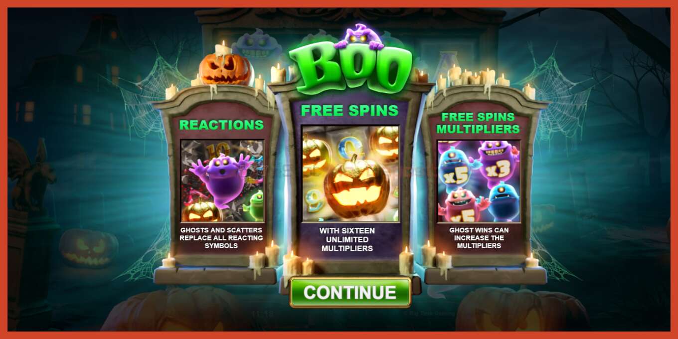 Slot screenshot: Boo no deposit, number - 1