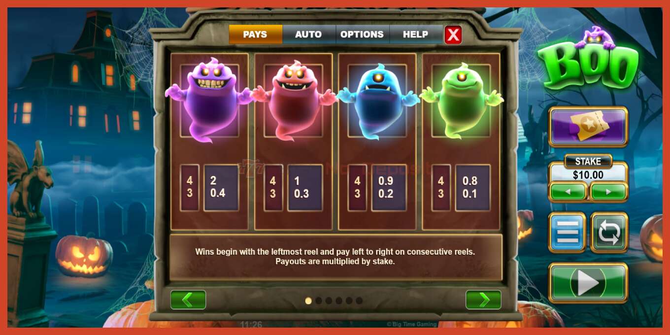 Slot screenshot: Boo no deposit, number - 5