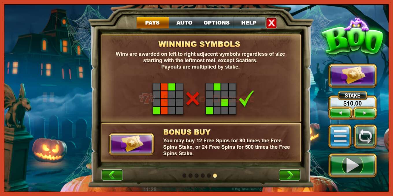 Slot screenshot: Boo no deposit, number - 7