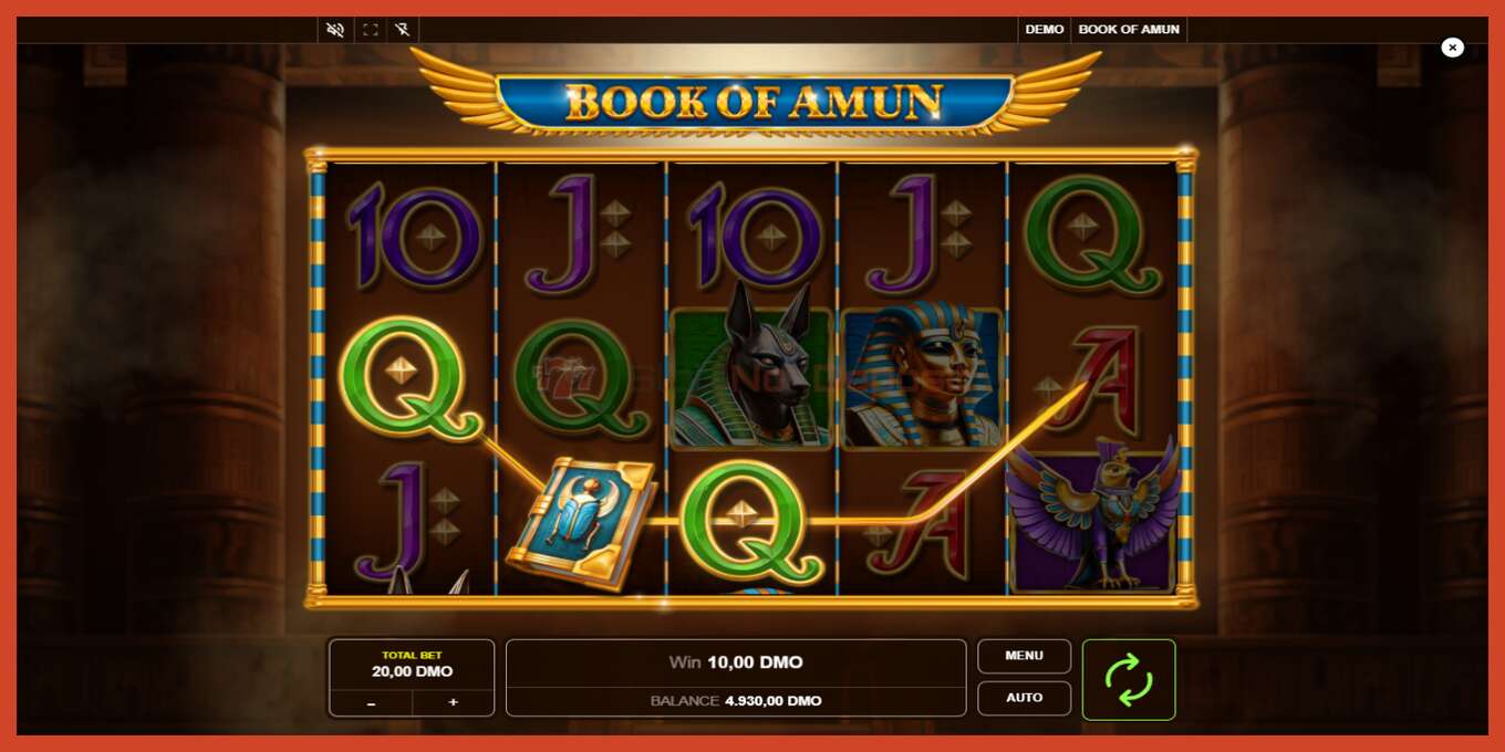 Slot screenshot: Book of Amun no deposit, number - 2