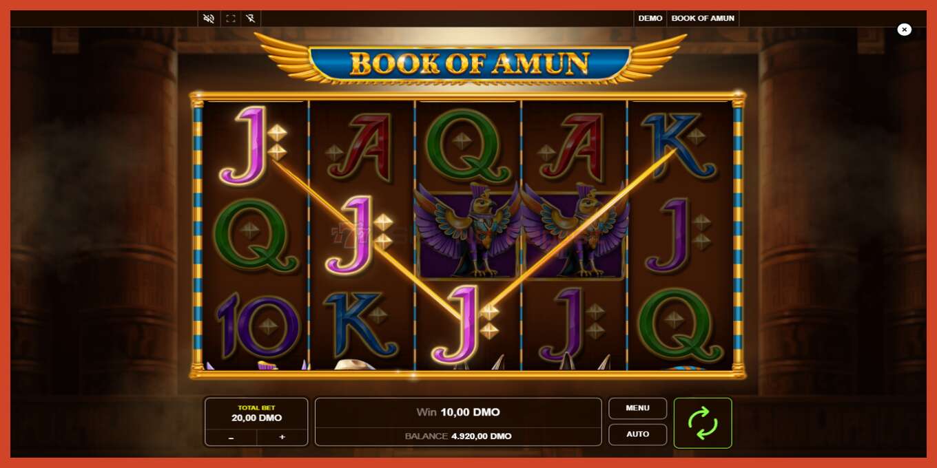 Slot screenshot: Book of Amun no deposit, number - 3