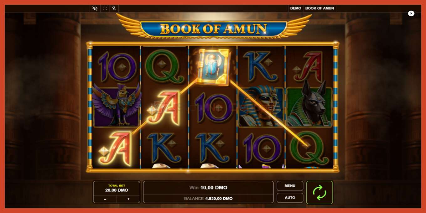 Slot screenshot: Book of Amun no deposit, number - 4