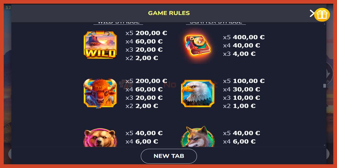 Captură de ecran pentru slot: Book of Buffalo fara depozit, număr - 6