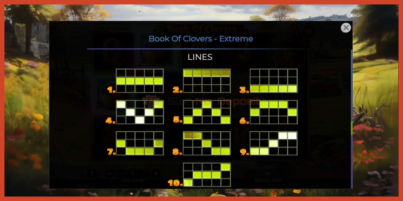 Слот скриншоты: Book of Clovers - Extreme депозит жоқ, саны - 7