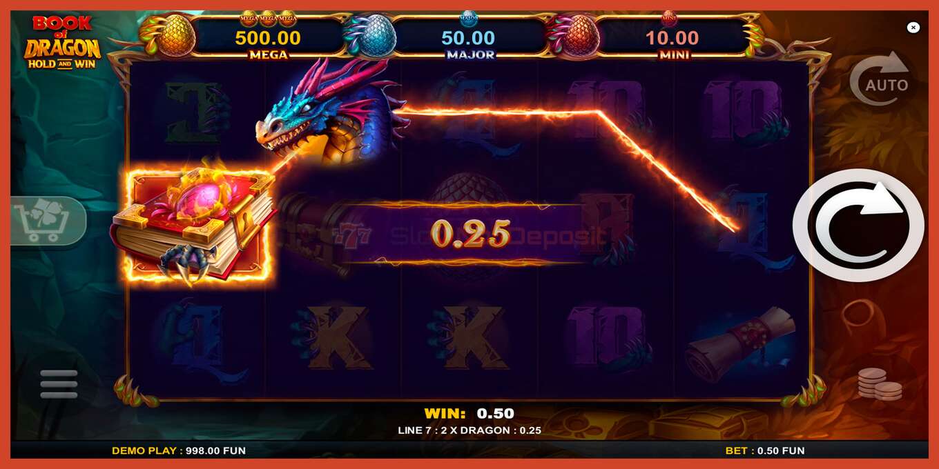 Slot screenshot: Book of Dragon Hold and Win no deposit, number - 5