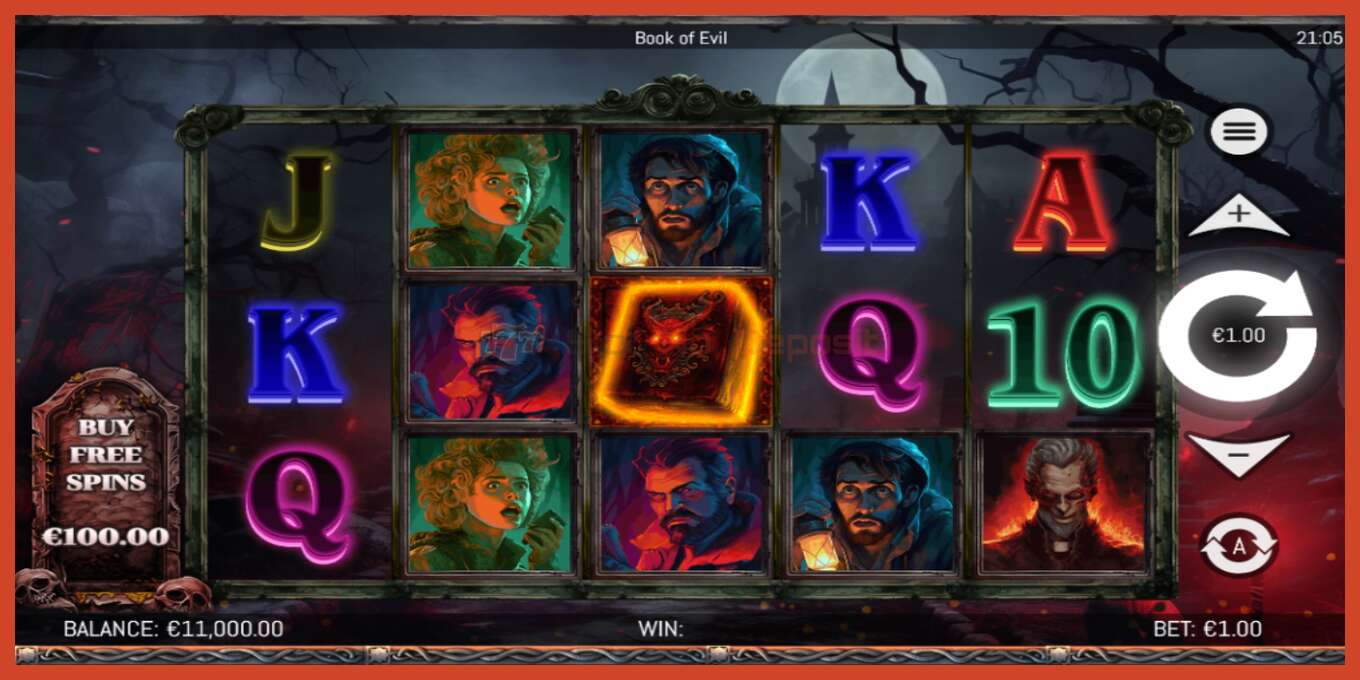 Slot screenshot: Book of Evil no deposit, number - 1