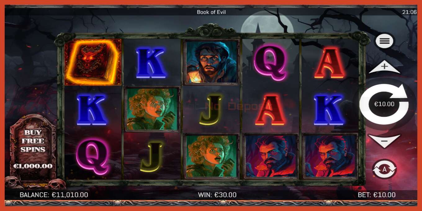 Slot screenshot: Book of Evil no deposit, number - 2