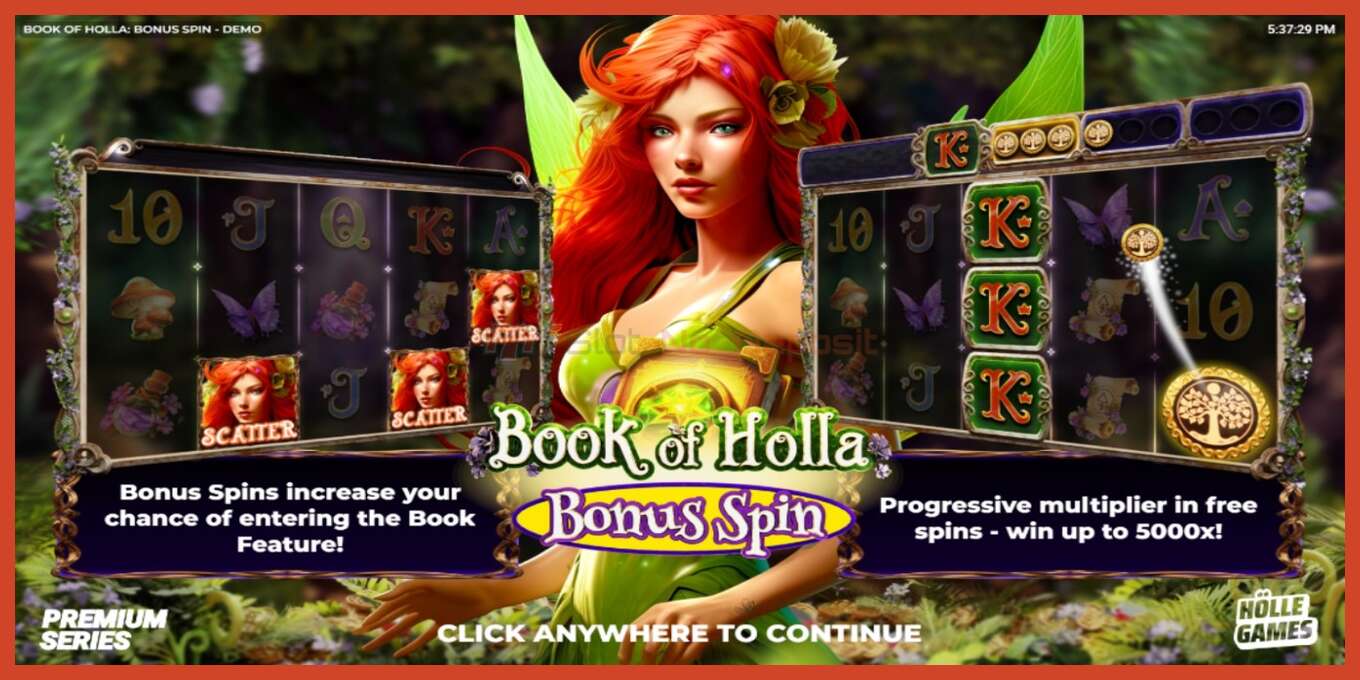 Slot screenshot: Book of Holla: Bonus Spin no deposit, number - 1