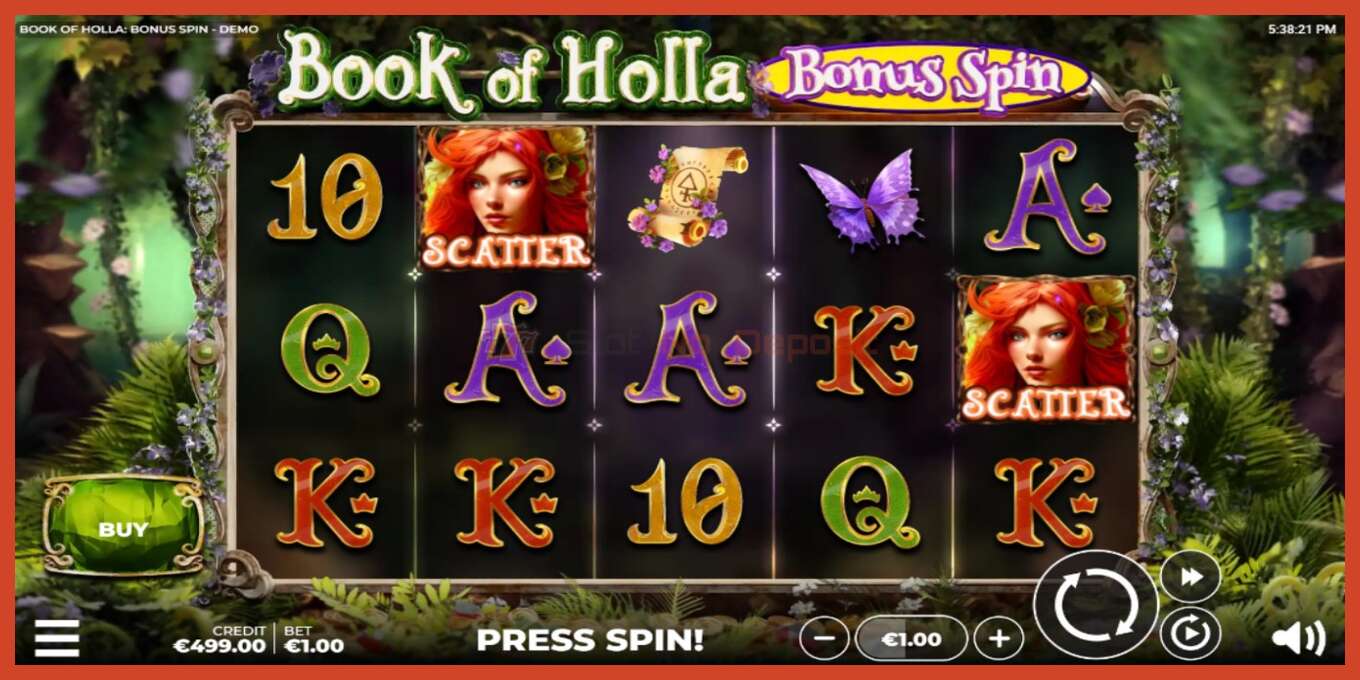 Captura de pantalla de la ranura: Book of Holla: Bonus Spin sense dipòsit, nombre - 2