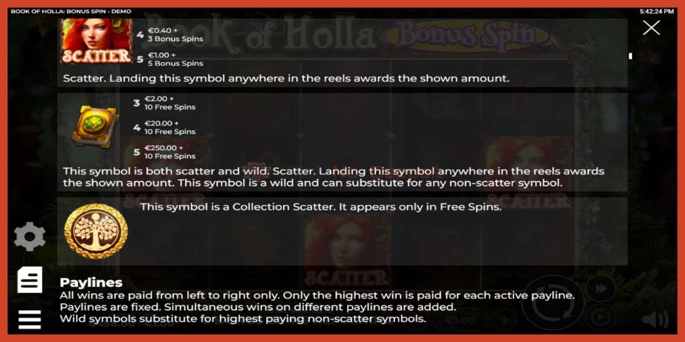 Slot screenshot: Book of Holla: Bonus Spin no deposit, number - 5