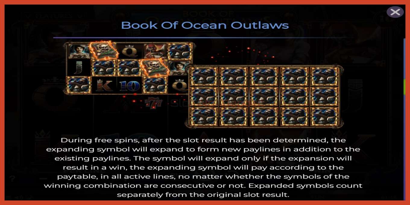 Скріншот слоту: Book of Ocean Outlaws без депозиту, номер - 5