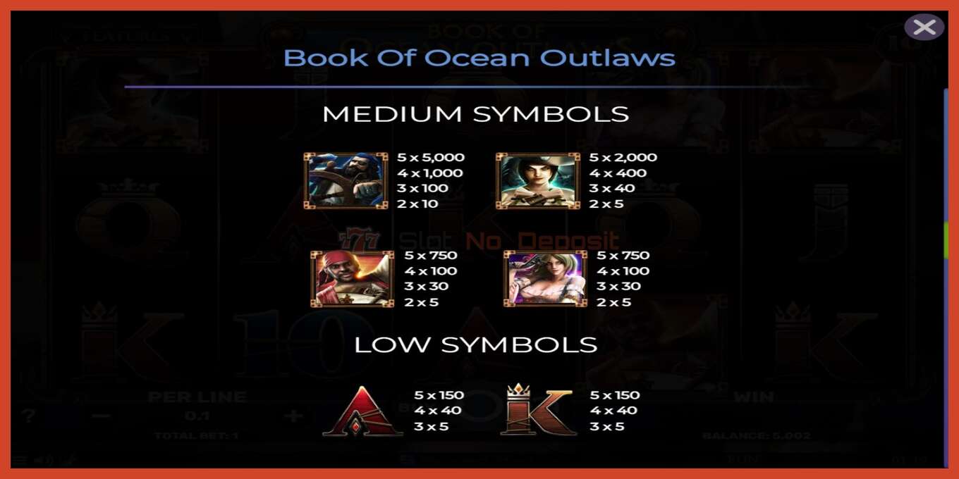 Скріншот слоту: Book of Ocean Outlaws без депозиту, номер - 6