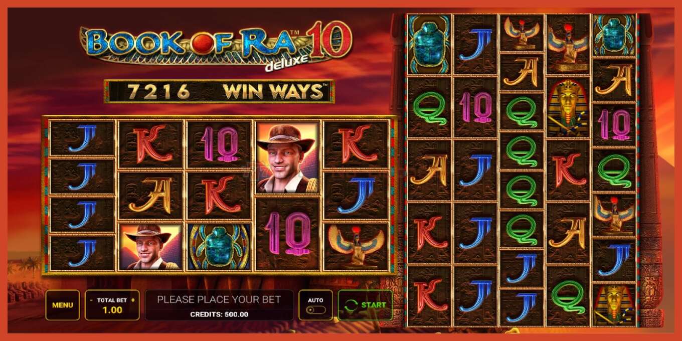 Slot screenshot: Book of Ra Deluxe 10 Win Ways no deposit, number - 1