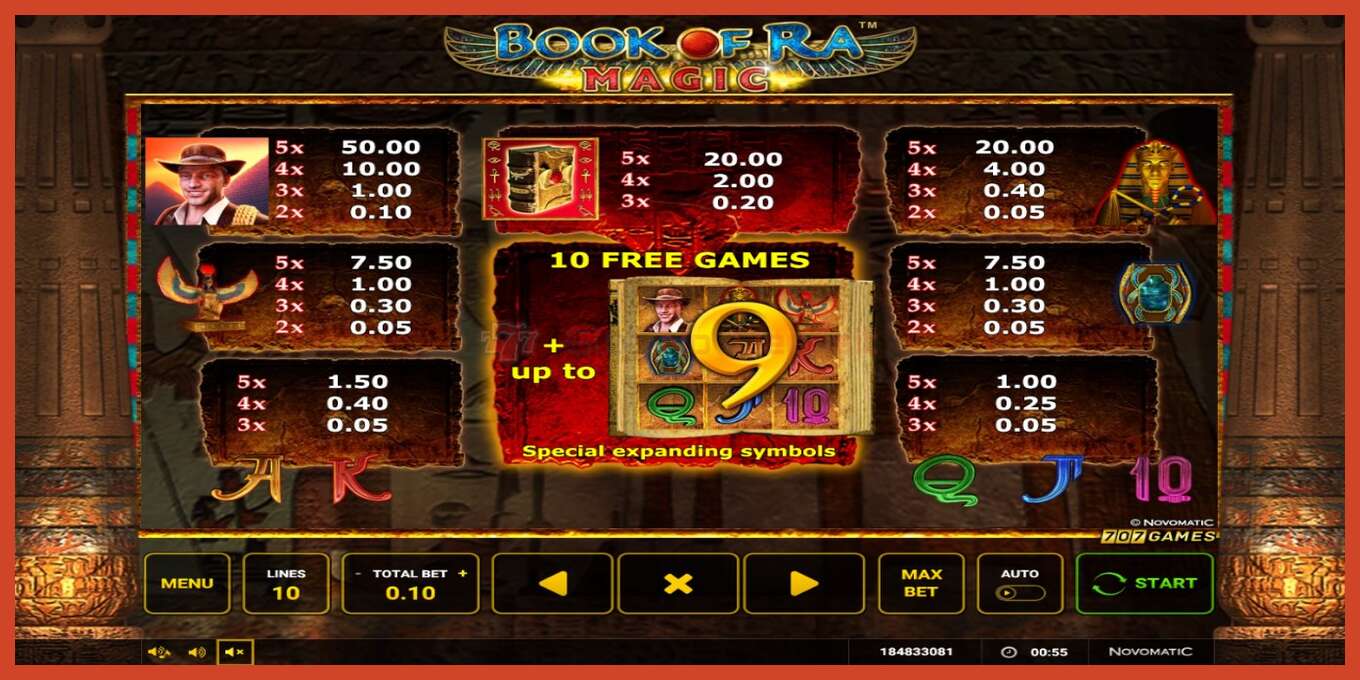 Slot screenshot: Book of Ra Magic no deposit, number - 3