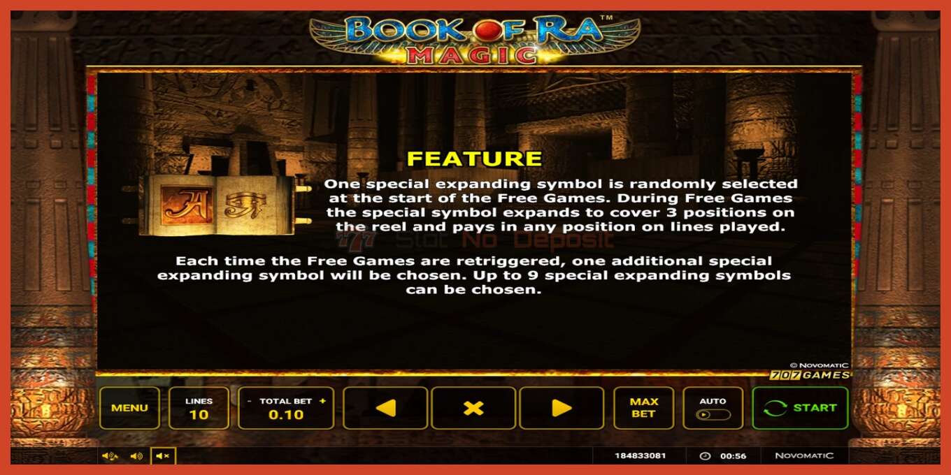 Slot screenshot: Book of Ra Magic no deposit, number - 5