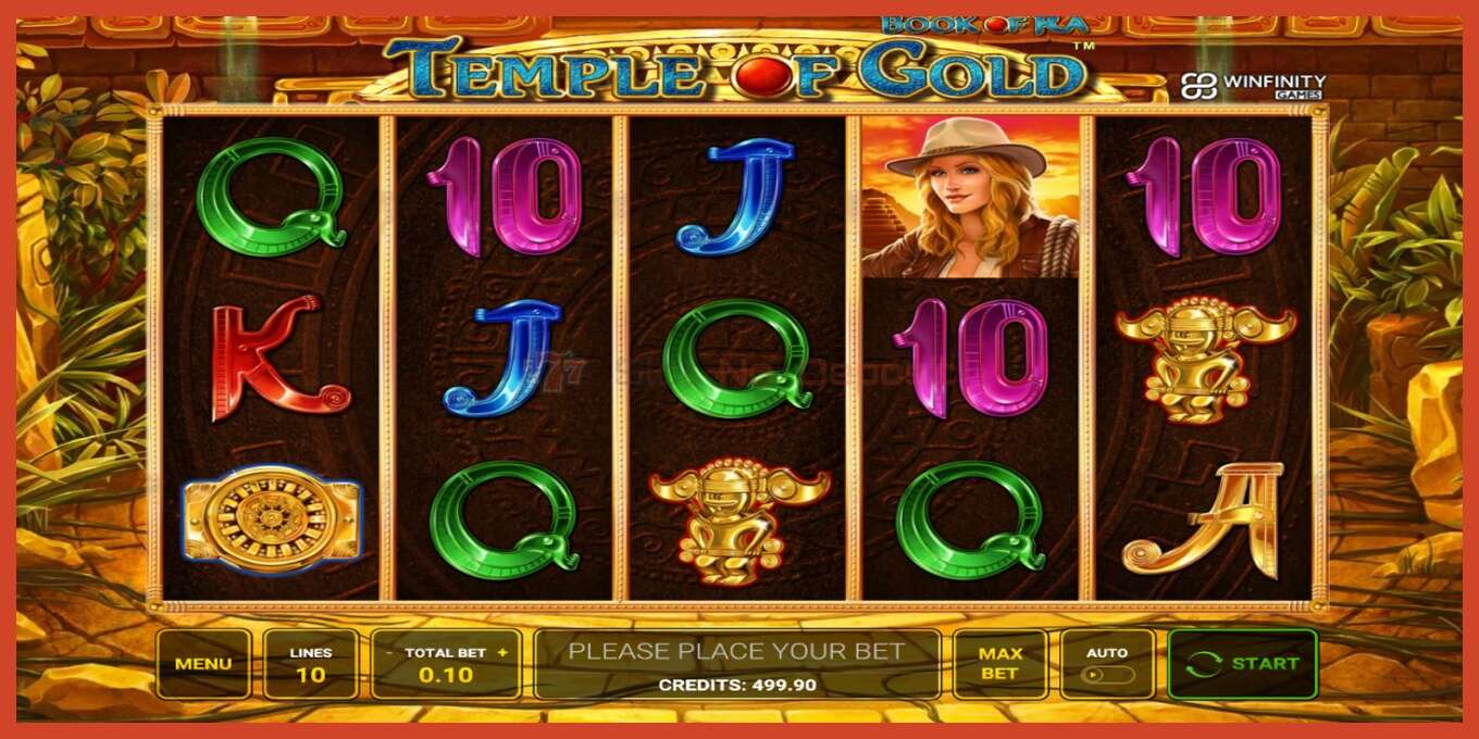 Slot screenshot: Book of Ra Temple of Gold no deposit, number - 1