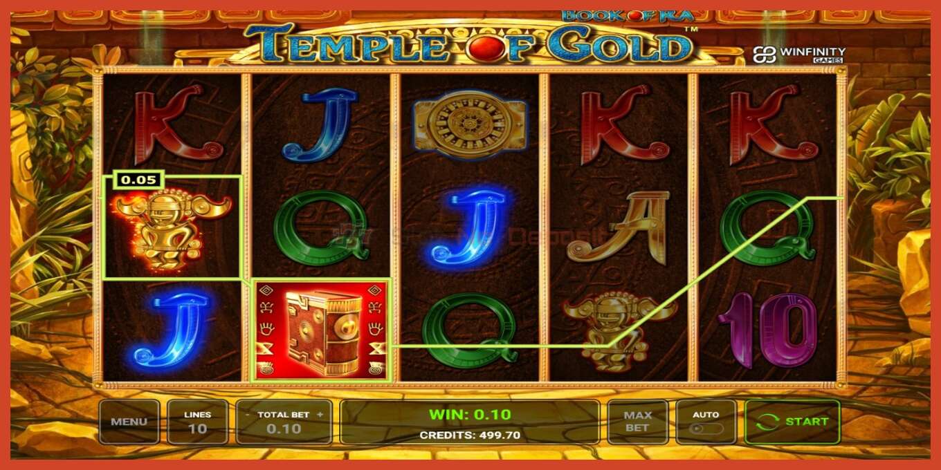 Slot screenshot: Book of Ra Temple of Gold no deposit, number - 2