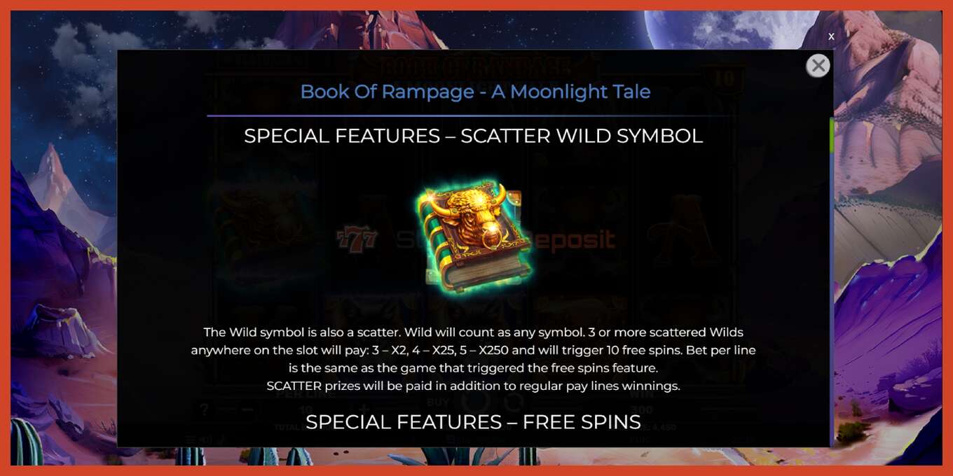 Скриншоти слот: Book of Rampage - A Moonlight Tale амонат нест, рақам - 5