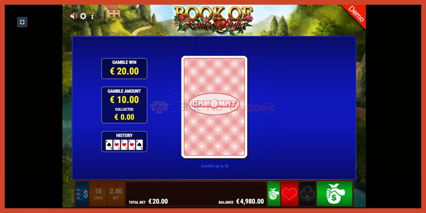 Slot screenshot: Book of Romeo and Julia no deposit, number - 4