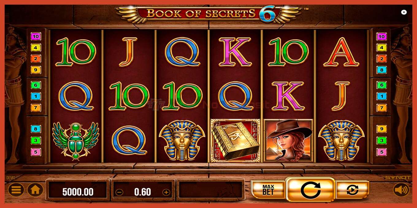 Slot screenshot: Book of Secrets 6 no deposit, number - 1