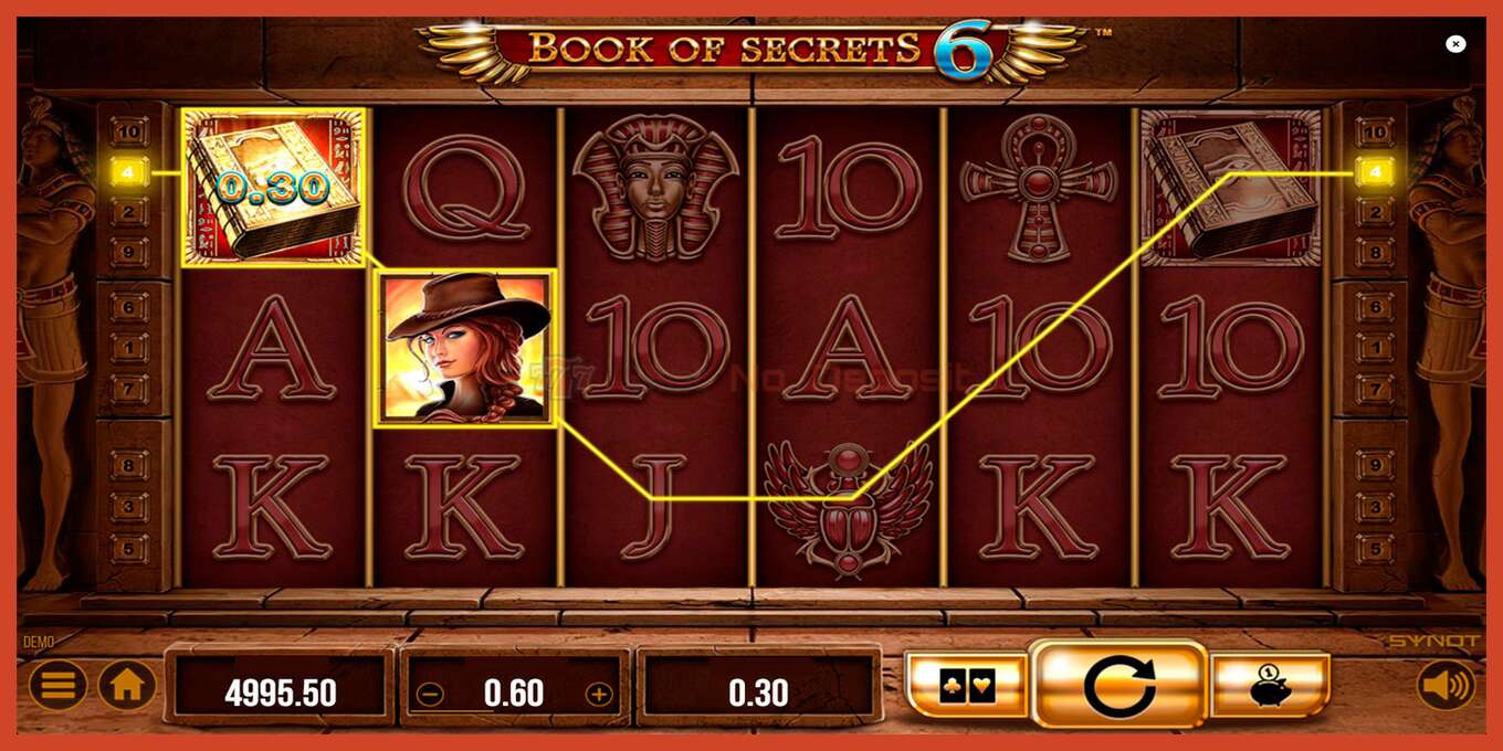 Slot screenshot: Book of Secrets 6 no deposit, number - 4