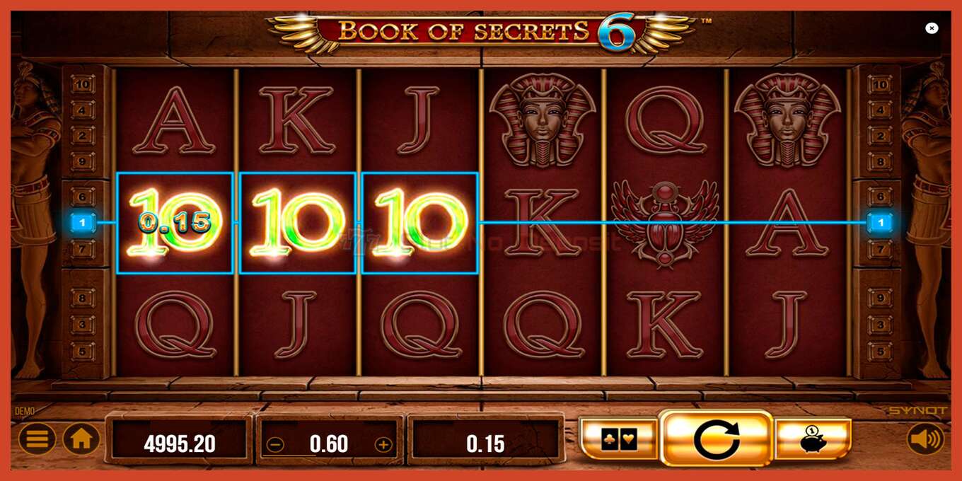 Slot screenshot: Book of Secrets 6 no deposit, number - 5