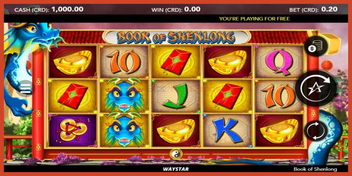 Slot screenshot: Book of Shenlong no deposit, number - 1