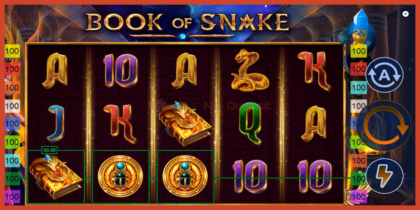 Slot screenshot: Book of Snake no deposit, number - 3