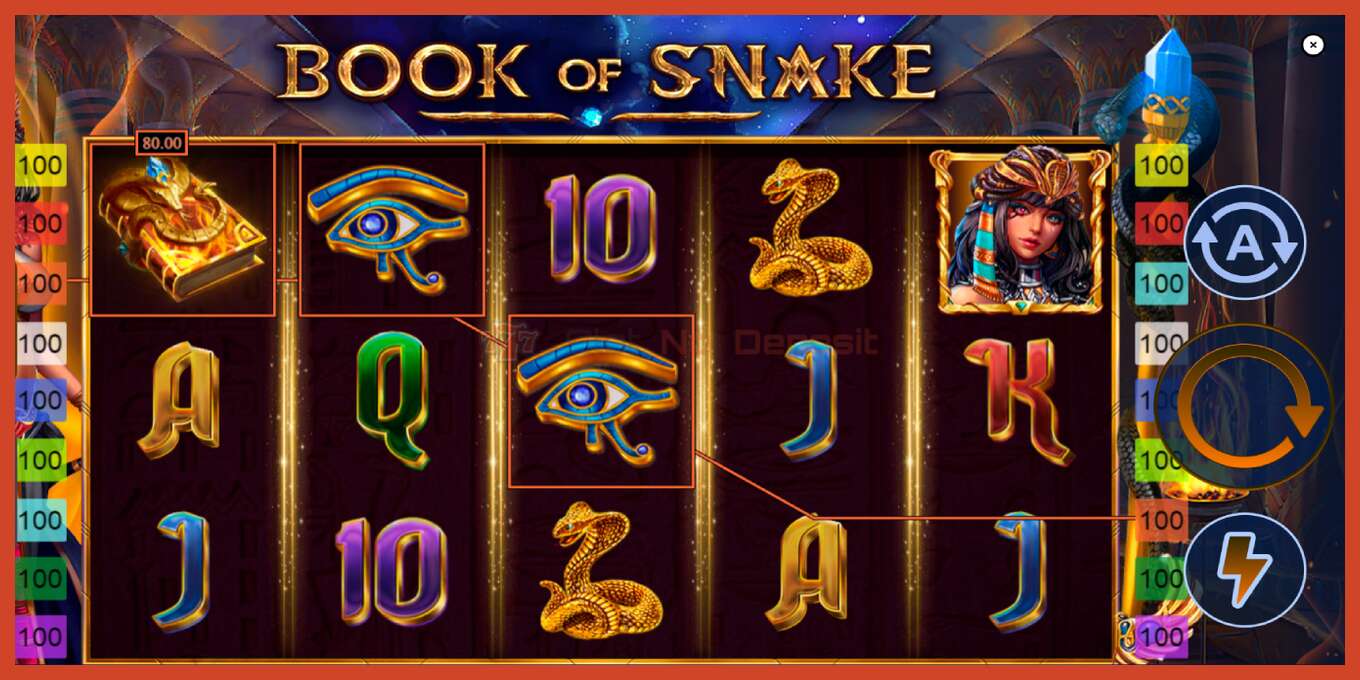 Slot screenshot: Book of Snake no deposit, number - 4