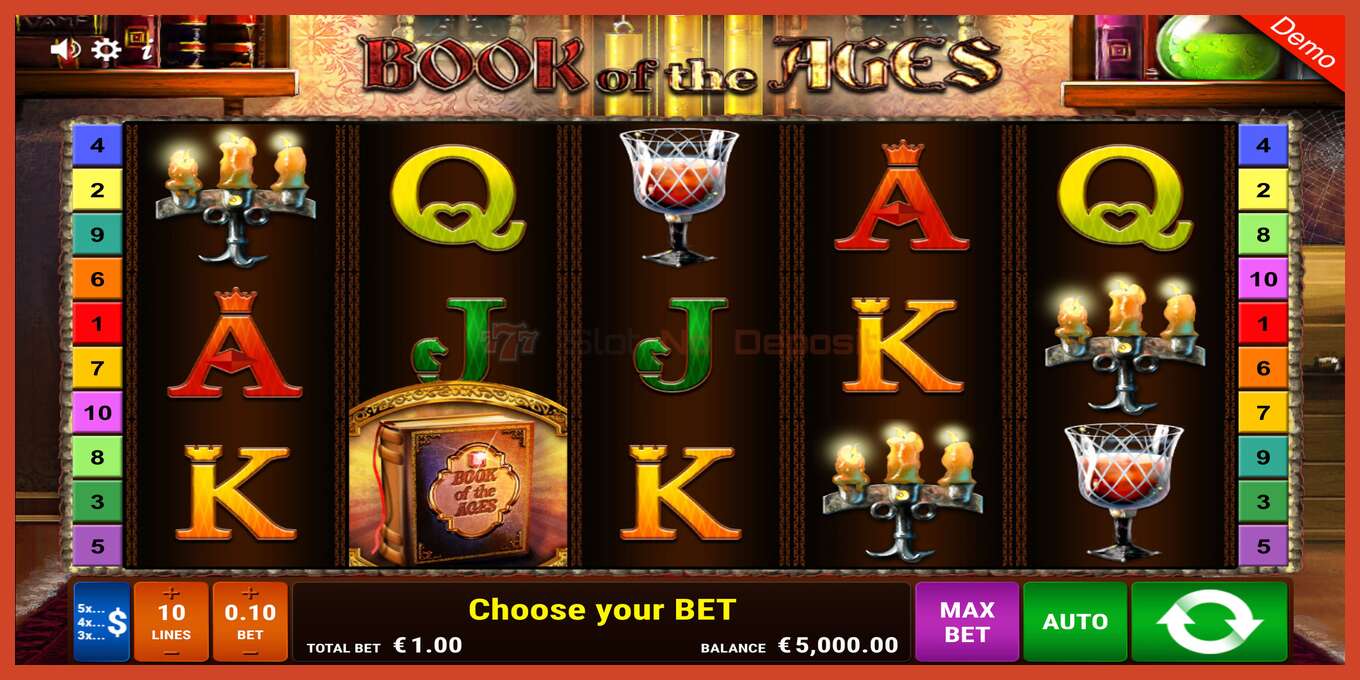 Slot screenshot: Book of the Ages no deposit, number - 1