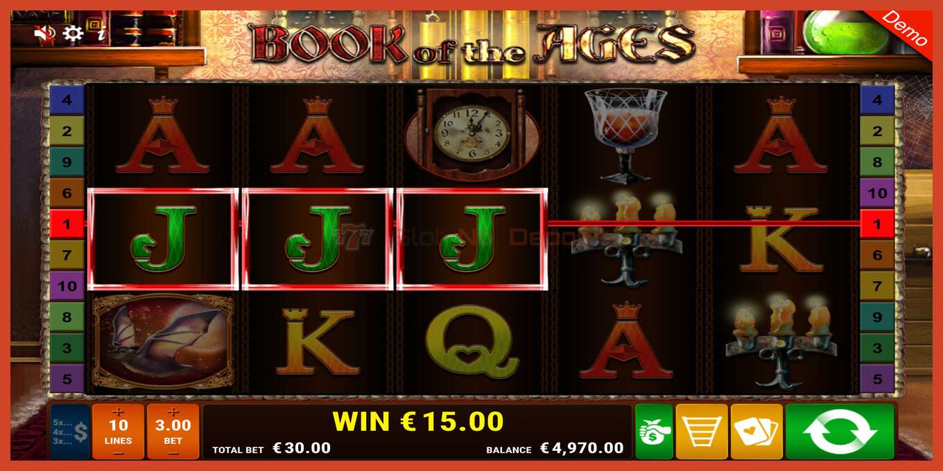 Slot screenshot: Book of the Ages no deposit, number - 2