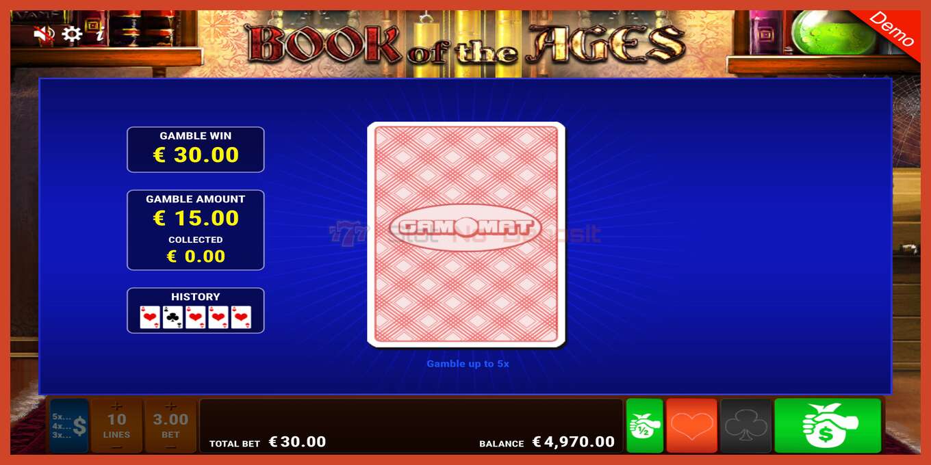 Slot screenshot: Book of the Ages no deposit, number - 3