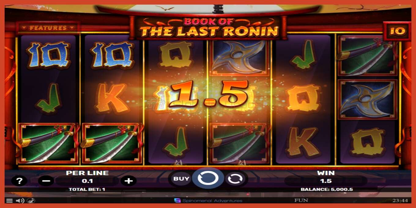 Slot screenshot: Book of the Last Ronin bez depozita, broj - 3