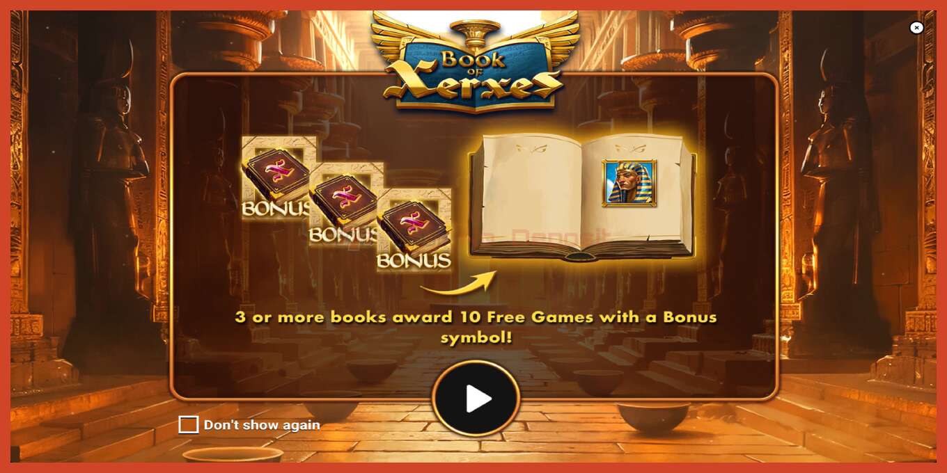 Slot screenshot: Book of Xerxes no deposit, number - 1