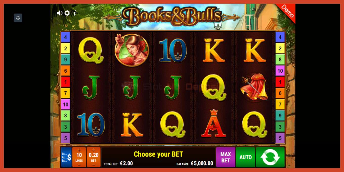 Slot screenshot: Books Bulls no deposit, number - 2