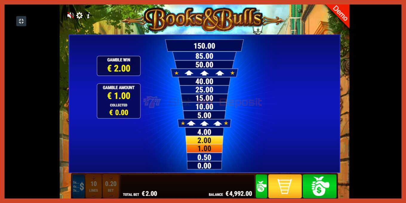 Slot screenshot: Books Bulls no deposit, number - 5