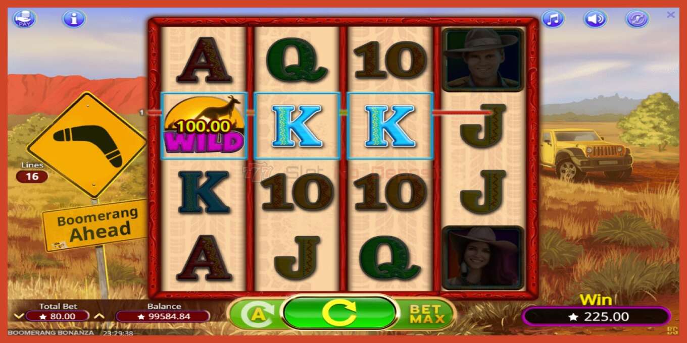 Slot screenshot: Boomerang Bonanza no deposit, number - 3