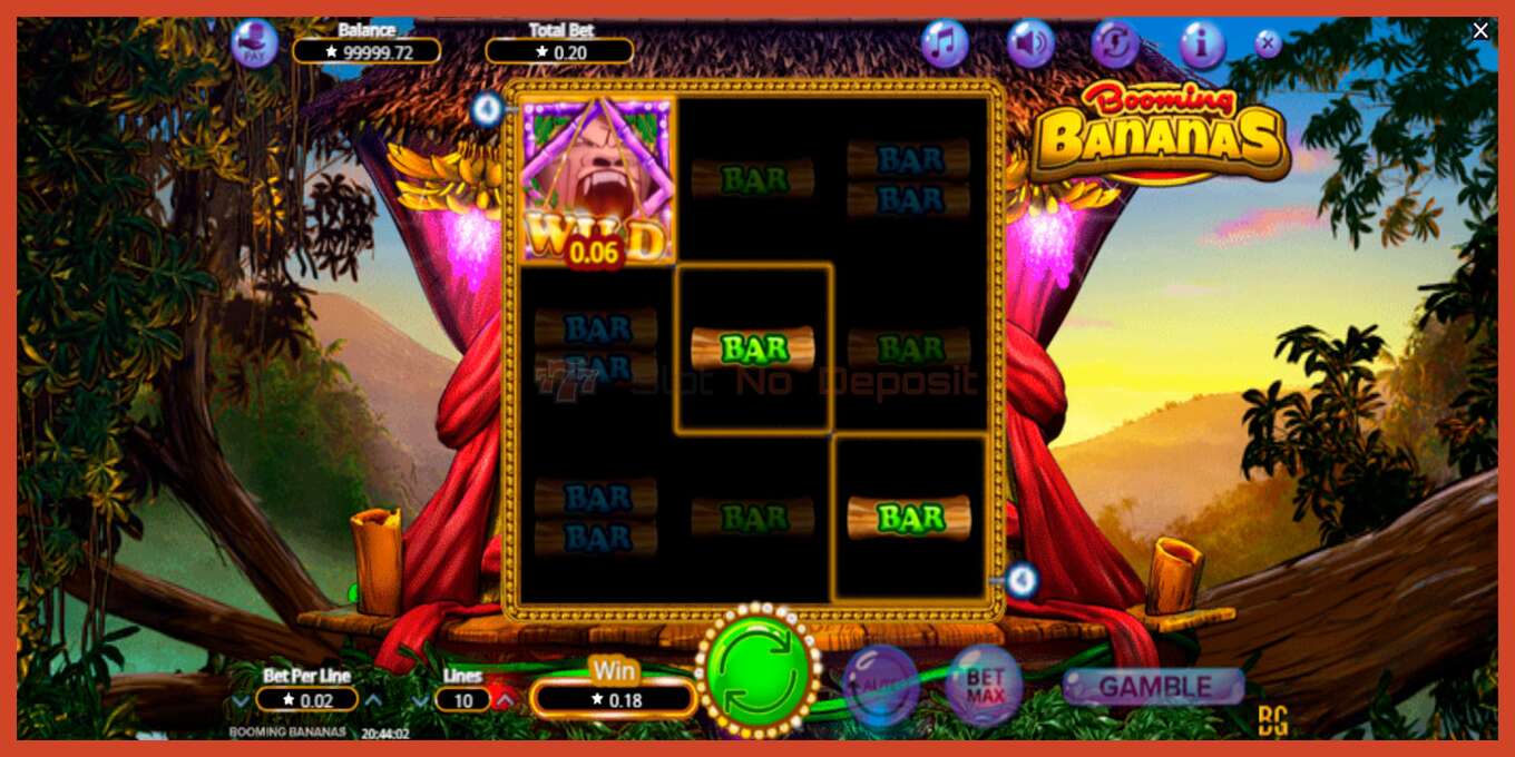 Captura de pantalla do slot: Booming Bananas sen depósito, número - 4