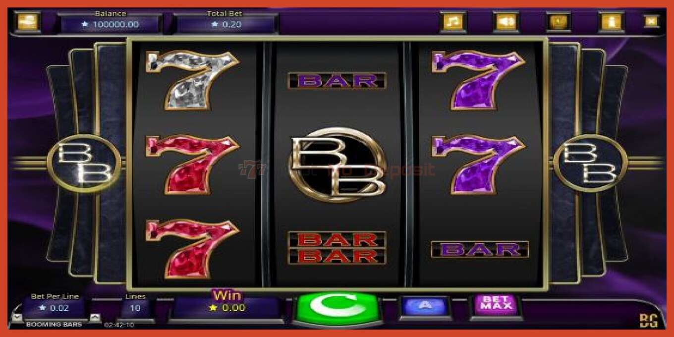 Slot screenshot: Booming Bars no deposit, number - 1