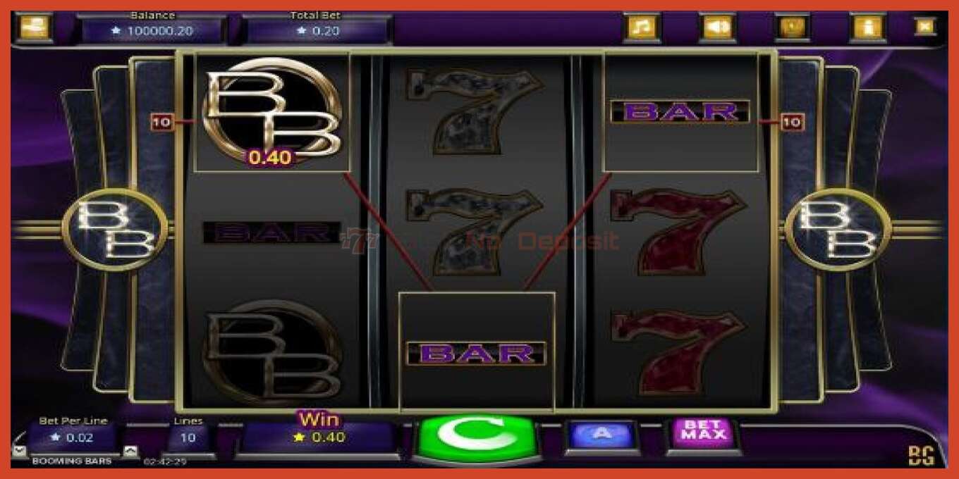 Slot screenshot: Booming Bars no deposit, number - 2