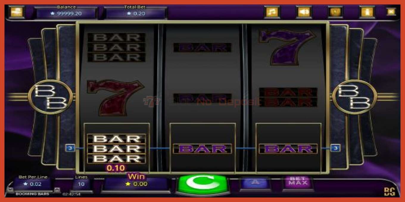 Slot screenshot: Booming Bars no deposit, number - 3