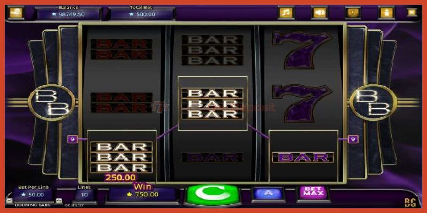 Slot screenshot: Booming Bars no deposit, number - 4