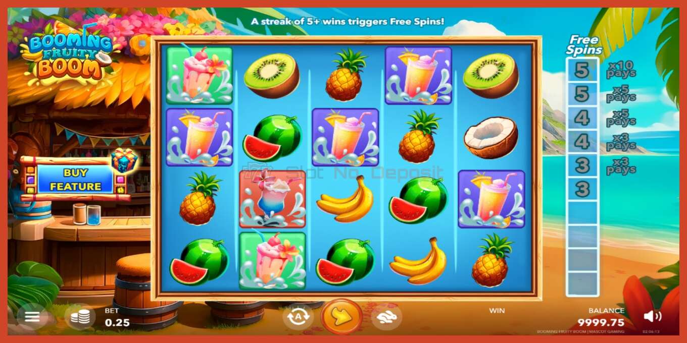 Captura de pantalla de la ranura: Booming Fruity Boom sin deposito, número - 2