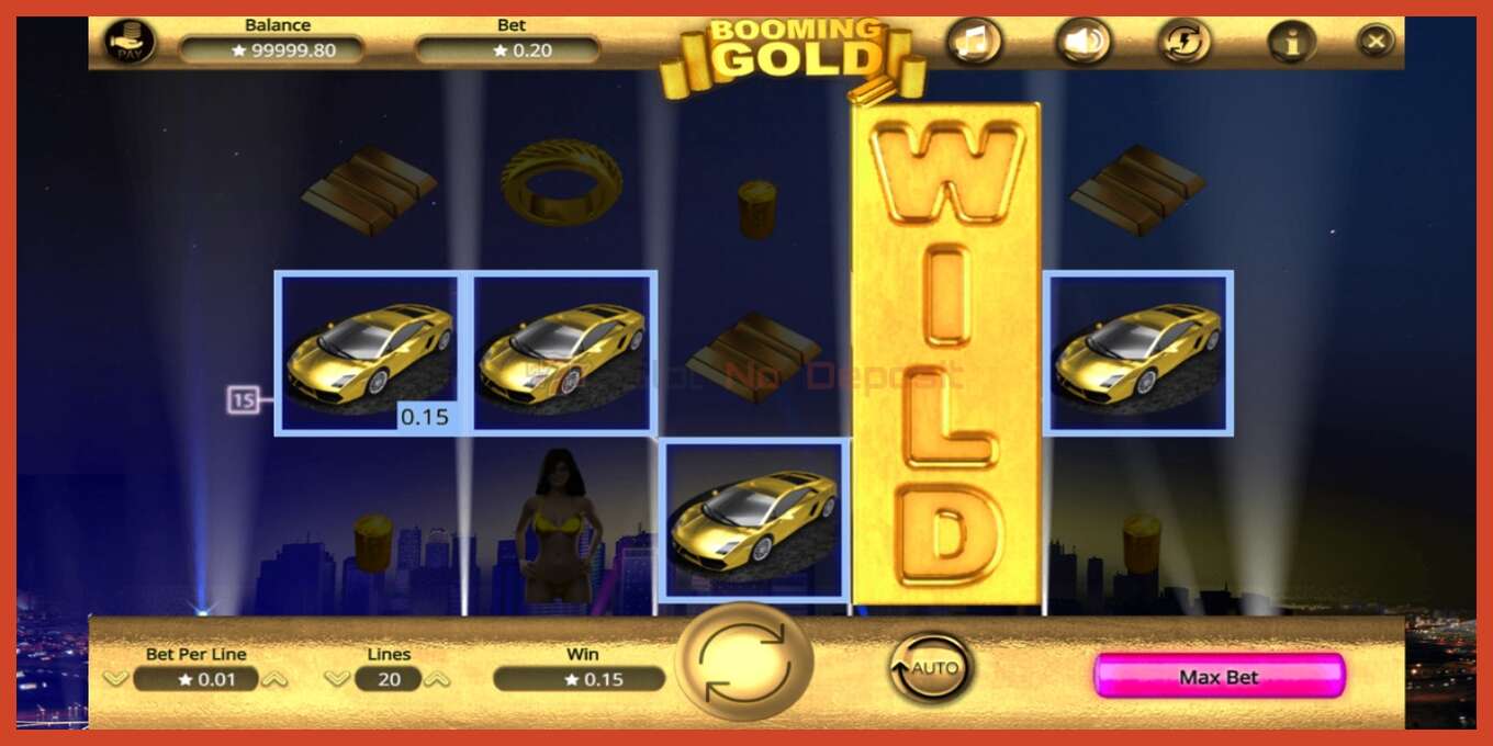 Slot screenshot: Booming Gold no deposit, number - 2