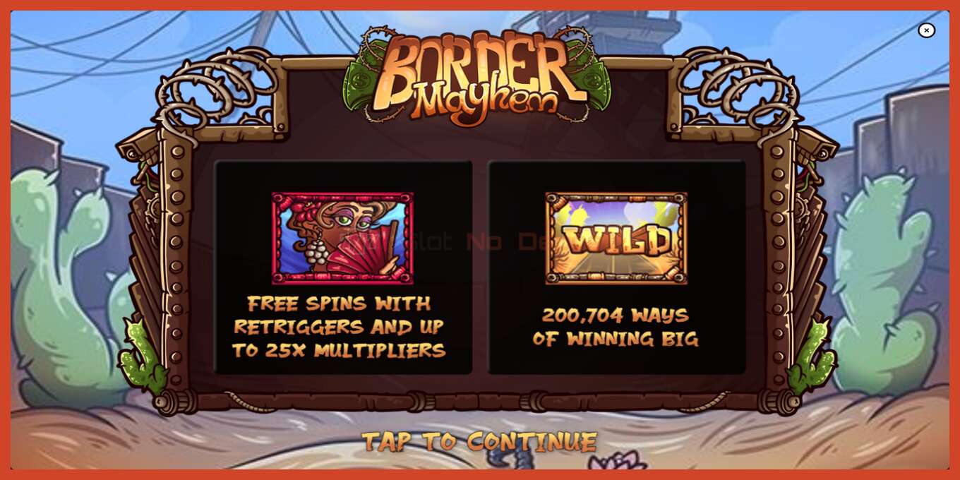 Slot screenshot: Border Mayhem no deposit, number - 1